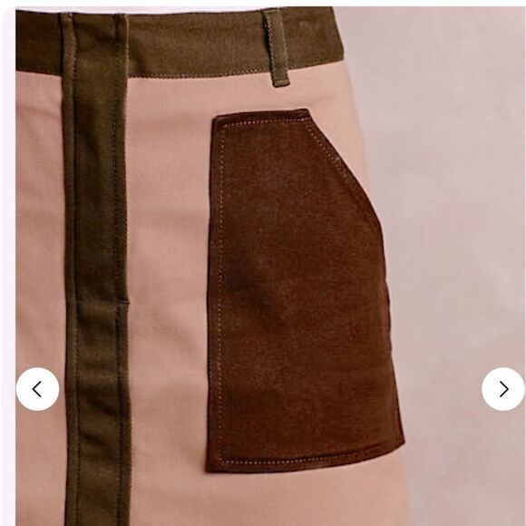 ANTHROPOLOGIE HOLDING HORSES COLOR BLOCK UTILITY MINI SKIRT - Picture 3 of 8